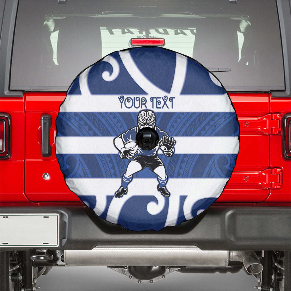 Auckland Custom Rugby New Zealand Spare Tire Cover Aotearoa Maori Pukana Tiki Mascot
