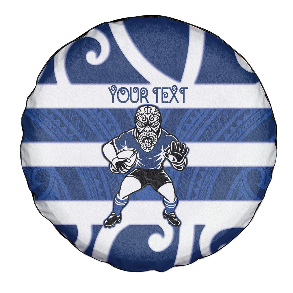 Auckland Custom Rugby New Zealand Spare Tire Cover Aotearoa Maori Pukana Tiki Mascot