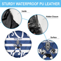 Auckland Custom Rugby New Zealand Spare Tire Cover Aotearoa Maori Pukana Tiki Mascot