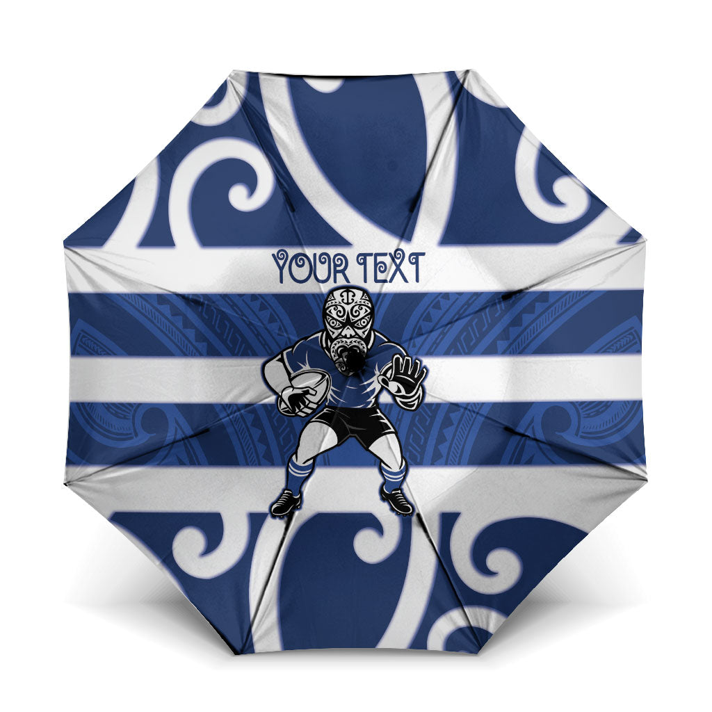 Auckland Custom Rugby New Zealand Umbrella Aotearoa Maori Pukana Tiki Mascot
