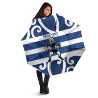 Auckland Custom Rugby New Zealand Umbrella Aotearoa Maori Pukana Tiki Mascot