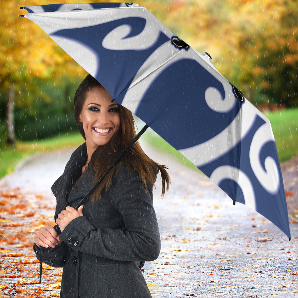 Auckland Custom Rugby New Zealand Umbrella Aotearoa Maori Pukana Tiki Mascot