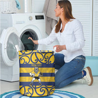 Bay of Plenty Custom Rugby New Zealand Laundry Basket Aotearoa Maori Pukana Tiki Mascot