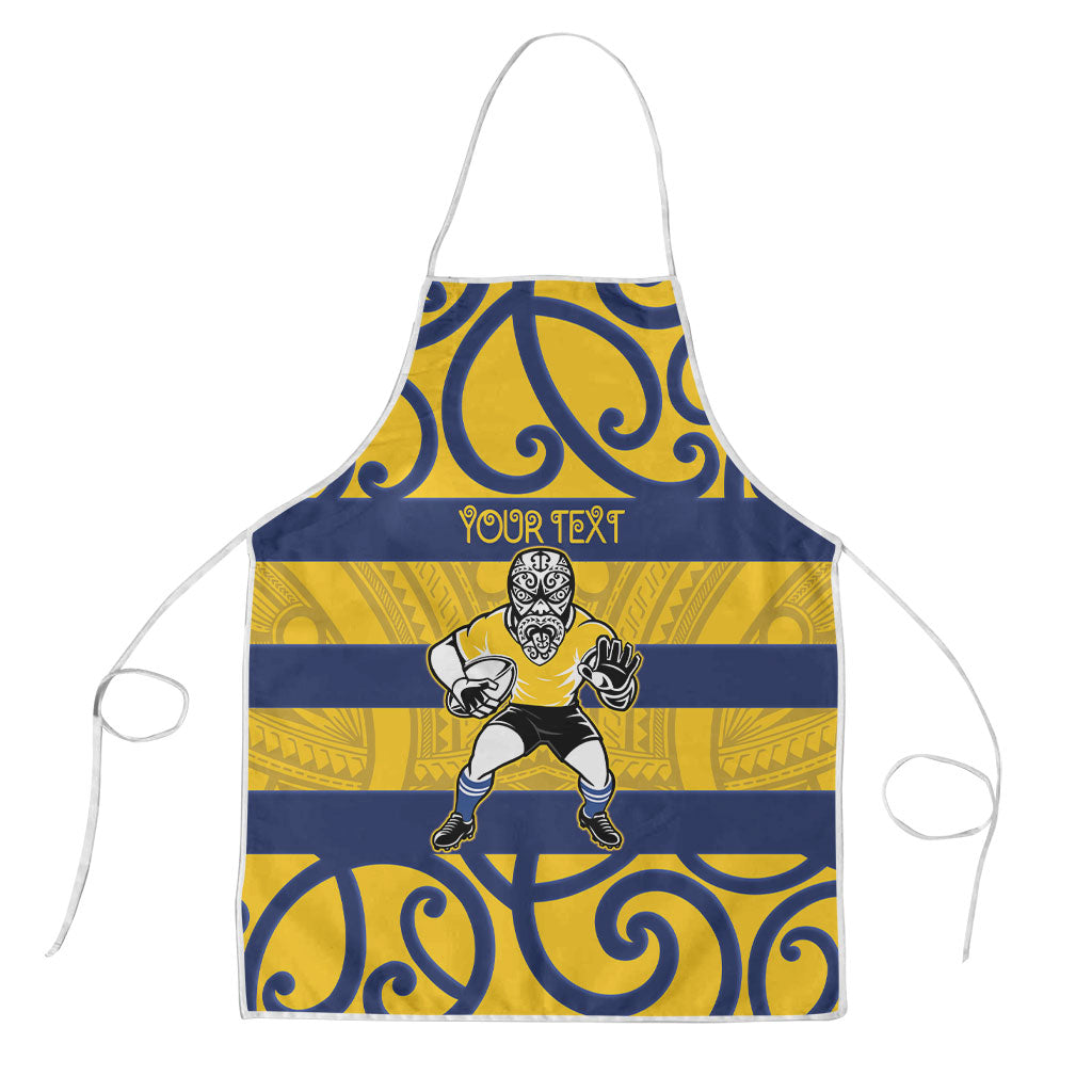 Bay of Plenty Custom Rugby New Zealand Apron Aotearoa Maori Pukana Tiki Mascot