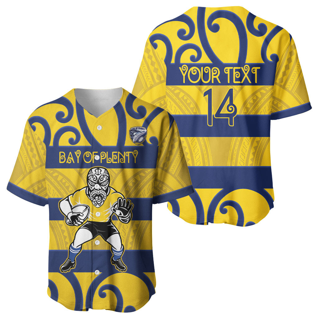 Bay of Plenty Custom Rugby New Zealand Baseball Jersey Aotearoa Maori Pukana Tiki Mascot