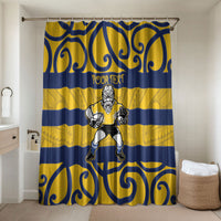 Bay of Plenty Custom Rugby New Zealand Bathroom Set Aotearoa Maori Pukana Tiki Mascot