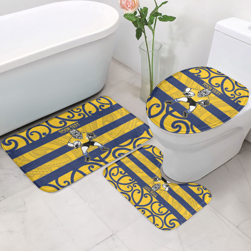Bay of Plenty Custom Rugby New Zealand Bathroom Set Aotearoa Maori Pukana Tiki Mascot