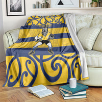 Bay of Plenty Custom Rugby New Zealand Blanket Aotearoa Maori Pukana Tiki Mascot