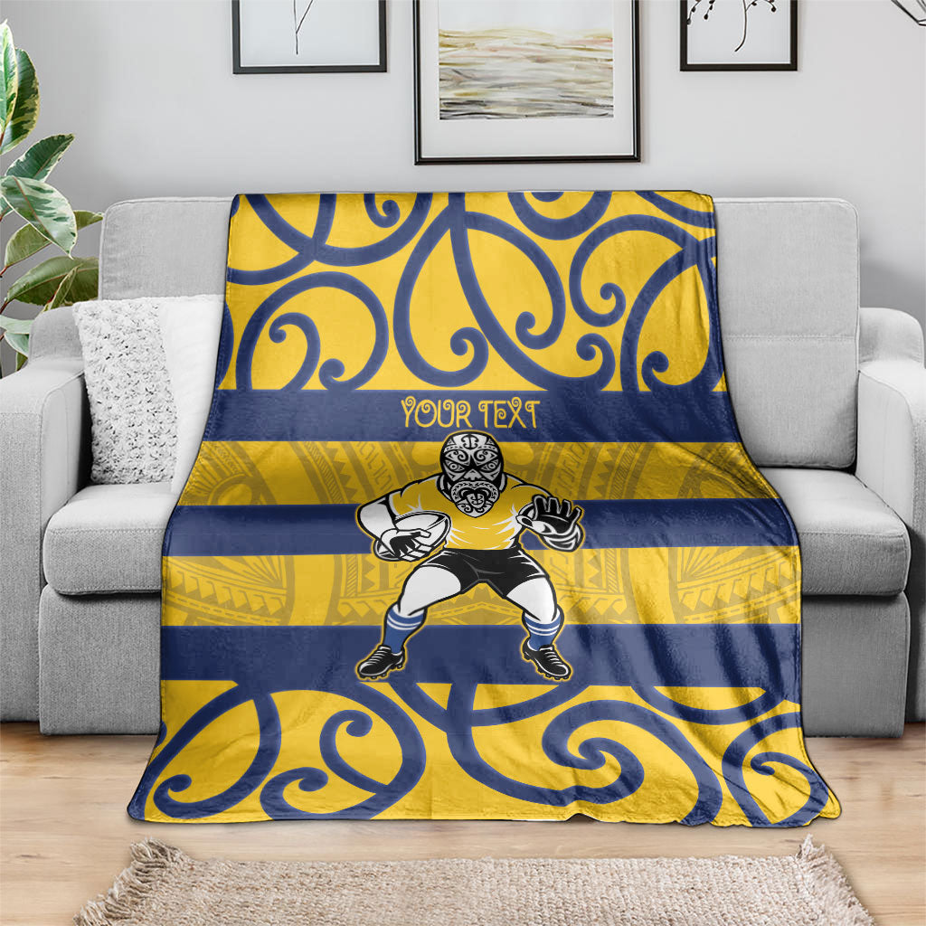 Bay of Plenty Custom Rugby New Zealand Blanket Aotearoa Maori Pukana Tiki Mascot