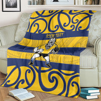 Bay of Plenty Custom Rugby New Zealand Blanket Aotearoa Maori Pukana Tiki Mascot