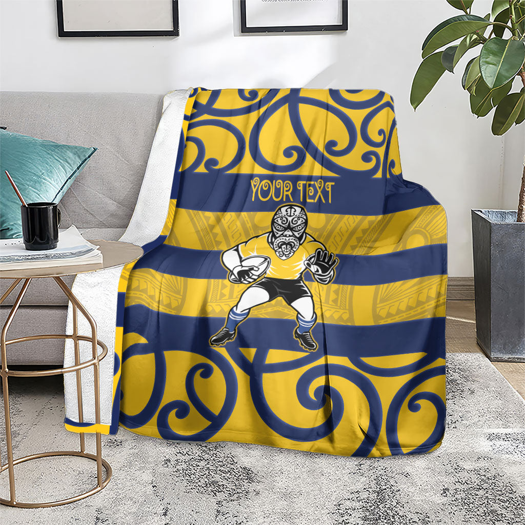 Bay of Plenty Custom Rugby New Zealand Blanket Aotearoa Maori Pukana Tiki Mascot