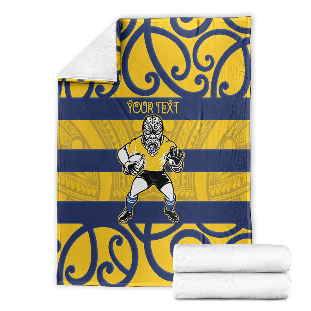 Bay of Plenty Custom Rugby New Zealand Blanket Aotearoa Maori Pukana Tiki Mascot