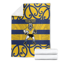 Bay of Plenty Custom Rugby New Zealand Blanket Aotearoa Maori Pukana Tiki Mascot