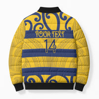 Bay of Plenty Custom Rugby New Zealand Bomber Puffer Jacket Aotearoa Maori Pukana Tiki Mascot