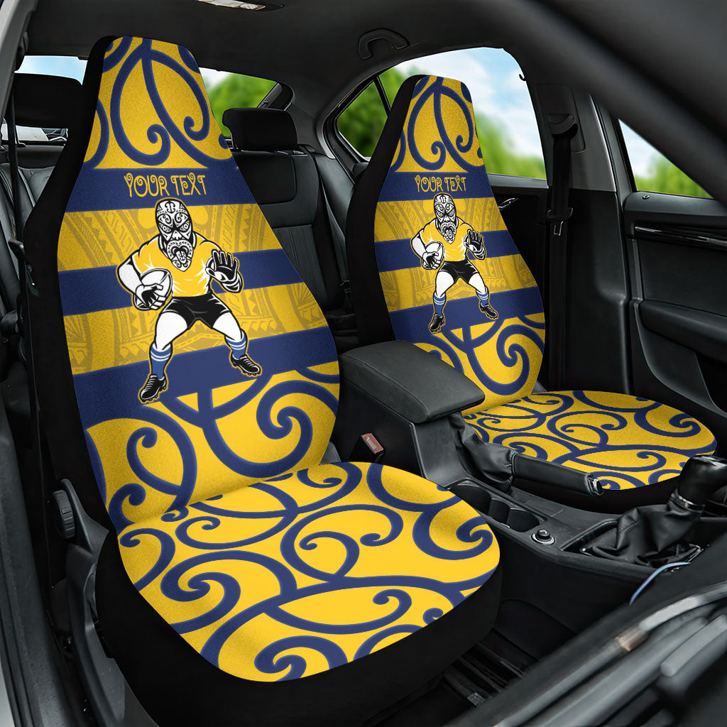 Bay of Plenty Custom Rugby New Zealand Car Seat Cover Aotearoa Maori Pukana Tiki Mascot