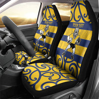Bay of Plenty Custom Rugby New Zealand Car Seat Cover Aotearoa Maori Pukana Tiki Mascot