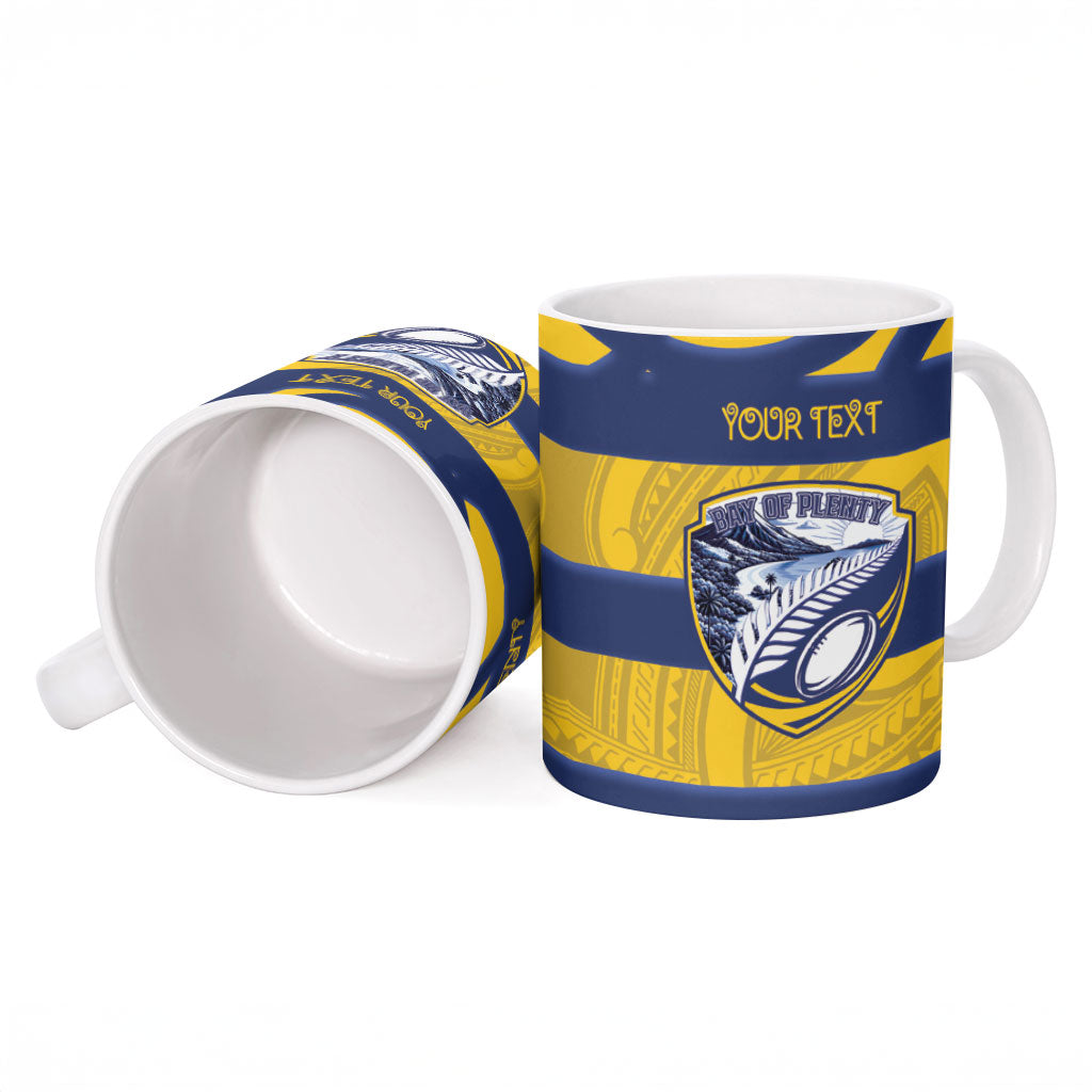 Bay of Plenty Custom Rugby New Zealand Ceramic Mug Aotearoa Maori Pukana Tiki Mascot