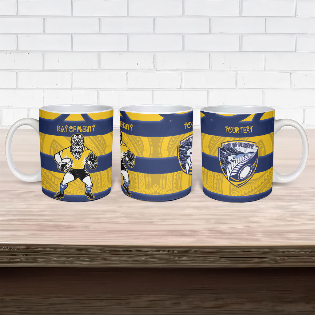 Bay of Plenty Custom Rugby New Zealand Ceramic Mug Aotearoa Maori Pukana Tiki Mascot