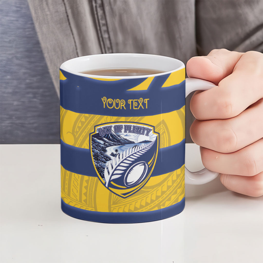 Bay of Plenty Custom Rugby New Zealand Ceramic Mug Aotearoa Maori Pukana Tiki Mascot