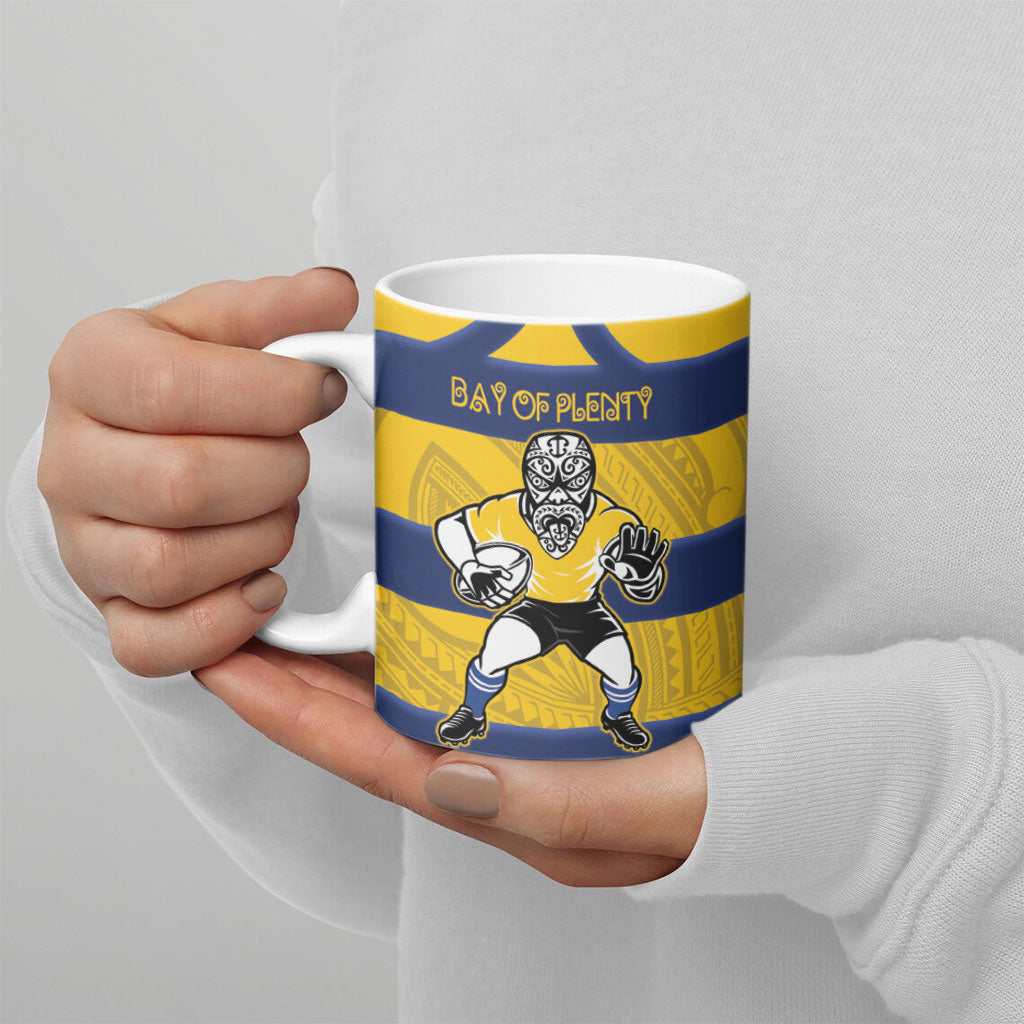 Bay of Plenty Custom Rugby New Zealand Ceramic Mug Aotearoa Maori Pukana Tiki Mascot