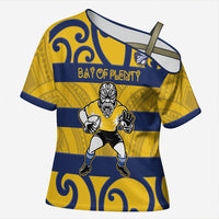 Bay of Plenty Custom Rugby New Zealand Cross Shoulder Shirt Aotearoa Maori Pukana Tiki Mascot