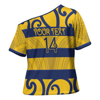 Bay of Plenty Custom Rugby New Zealand Cross Shoulder Shirt Aotearoa Maori Pukana Tiki Mascot