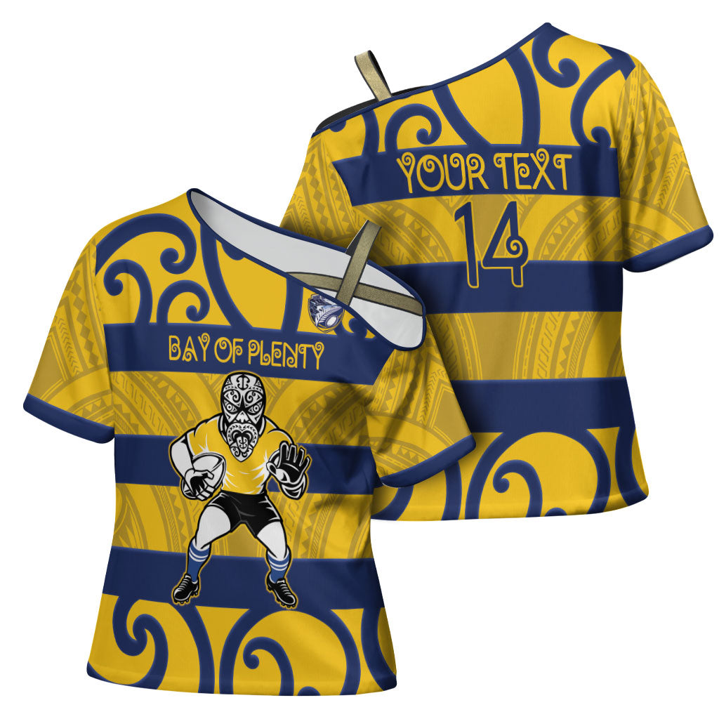 Bay of Plenty Custom Rugby New Zealand Cross Shoulder Shirt Aotearoa Maori Pukana Tiki Mascot