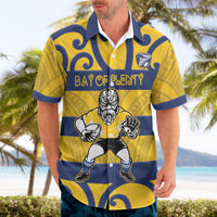 Bay of Plenty Custom Rugby New Zealand Hawaiian Shirt Aotearoa Maori Pukana Tiki Mascot