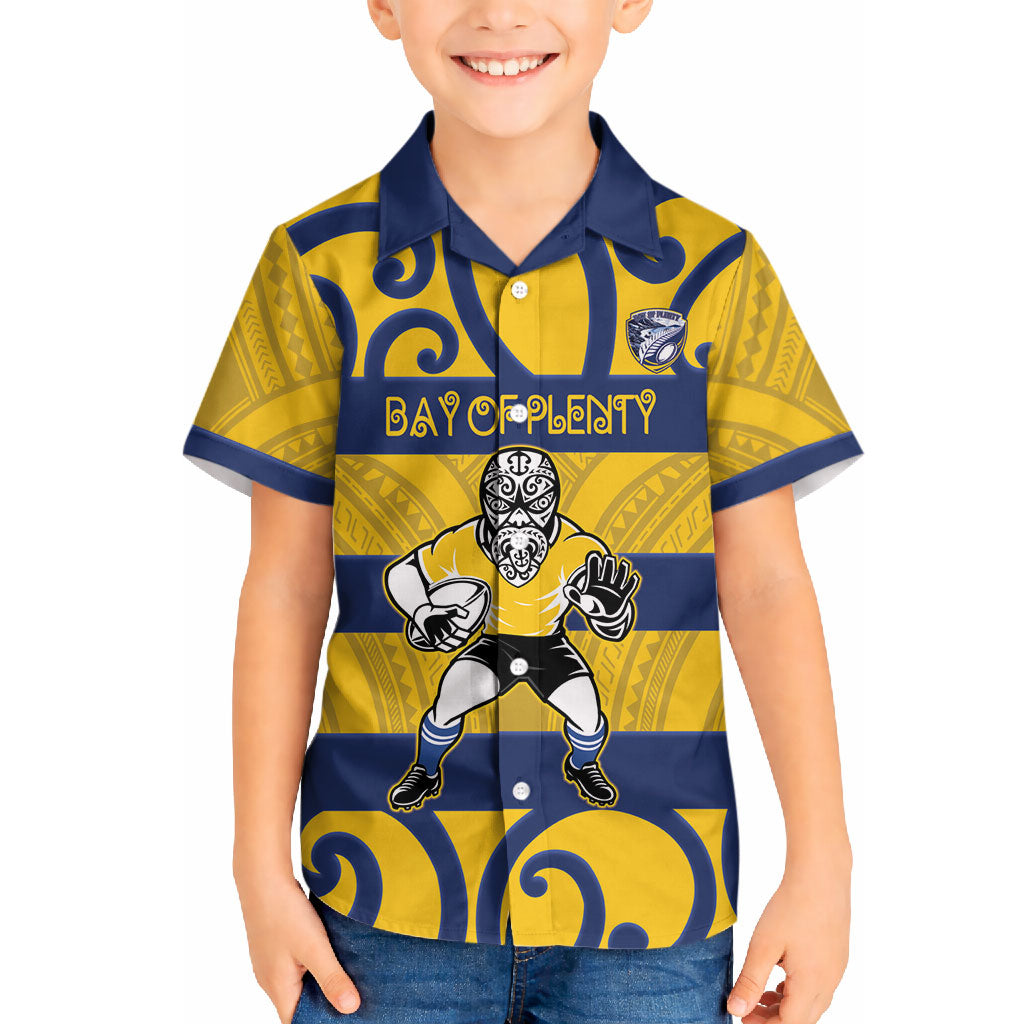 Bay of Plenty Custom Rugby New Zealand Hawaiian Shirt Aotearoa Maori Pukana Tiki Mascot