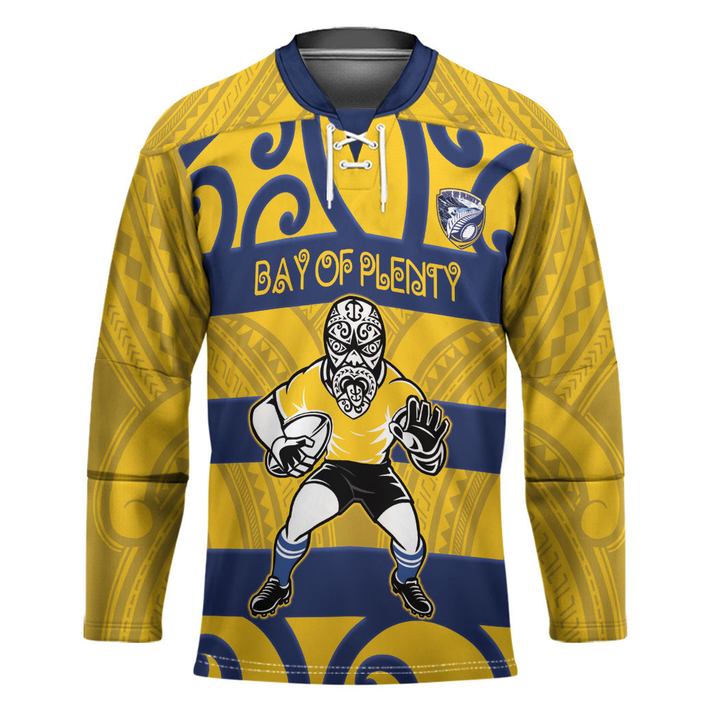 Bay of Plenty Custom Rugby New Zealand Hockey Jersey Aotearoa Maori Pukana Tiki Mascot