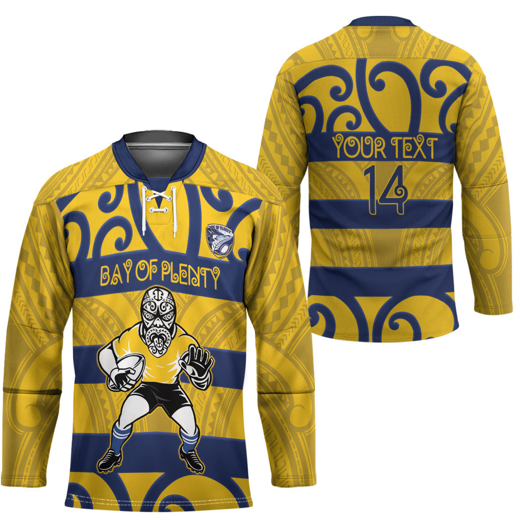 Bay of Plenty Custom Rugby New Zealand Hockey Jersey Aotearoa Maori Pukana Tiki Mascot