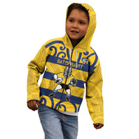 Bay of Plenty Custom Rugby New Zealand Kid Hoodie Aotearoa Maori Pukana Tiki Mascot