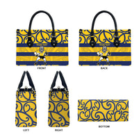 Bay of Plenty Custom Rugby New Zealand Leather Bag Aotearoa Maori Pukana Tiki Mascot