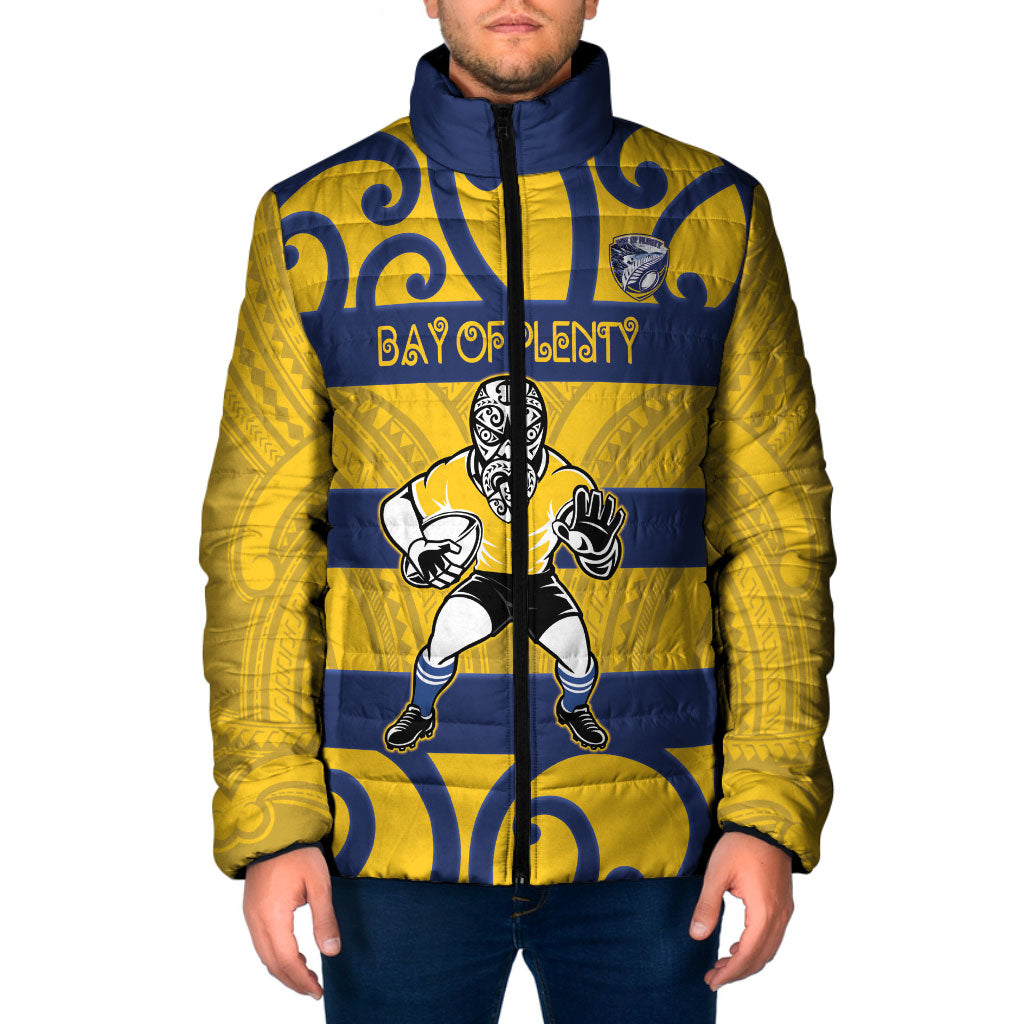 Bay of Plenty Custom Rugby New Zealand Padded Jacket Aotearoa Maori Pukana Tiki Mascot