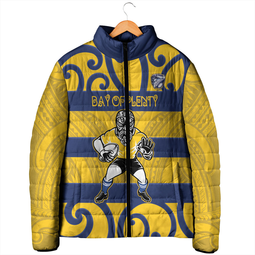 Bay of Plenty Custom Rugby New Zealand Padded Jacket Aotearoa Maori Pukana Tiki Mascot