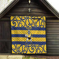 Bay of Plenty Custom Rugby New Zealand Quilt Aotearoa Maori Pukana Tiki Mascot