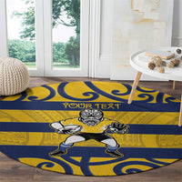 Bay of Plenty Custom Rugby New Zealand Round Carpet Aotearoa Maori Pukana Tiki Mascot