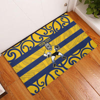 Bay of Plenty Custom Rugby New Zealand Rubber Doormat Aotearoa Maori Pukana Tiki Mascot