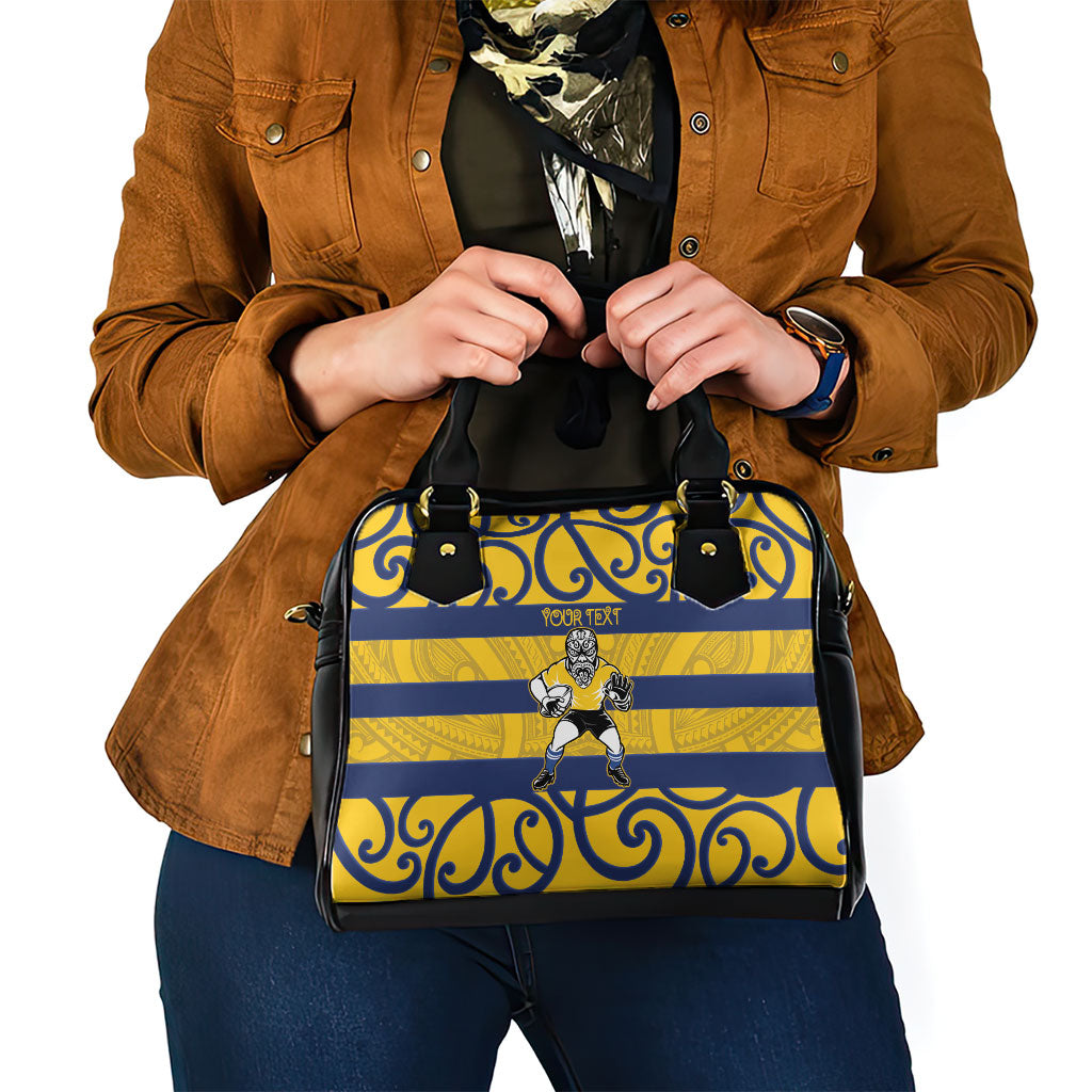 Bay of Plenty Custom Rugby New Zealand Shoulder Handbag Aotearoa Maori Pukana Tiki Mascot