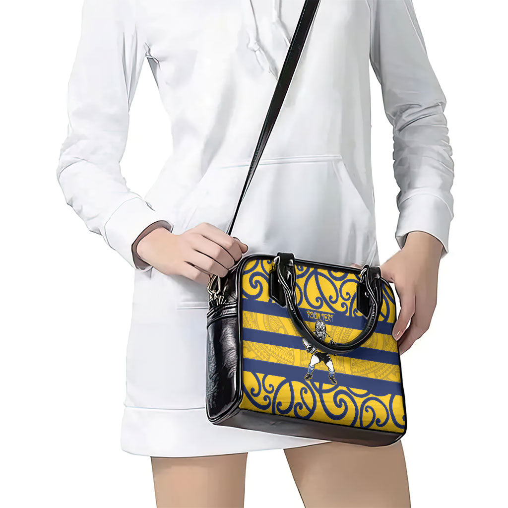 Bay of Plenty Custom Rugby New Zealand Shoulder Handbag Aotearoa Maori Pukana Tiki Mascot