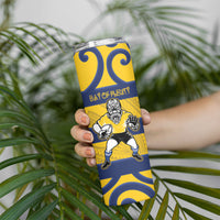 Bay of Plenty Custom Rugby New Zealand Skinny Tumbler Aotearoa Maori Pukana Tiki Mascot