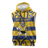 Bay of Plenty Custom Rugby New Zealand Sleeveless Hoodie Aotearoa Maori Pukana Tiki Mascot