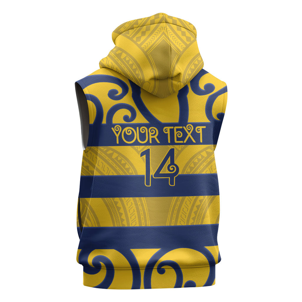 Bay of Plenty Custom Rugby New Zealand Sleeveless Hoodie Aotearoa Maori Pukana Tiki Mascot