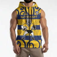 Bay of Plenty Custom Rugby New Zealand Sleeveless Zip Hoodie Aotearoa Maori Pukana Tiki Mascot