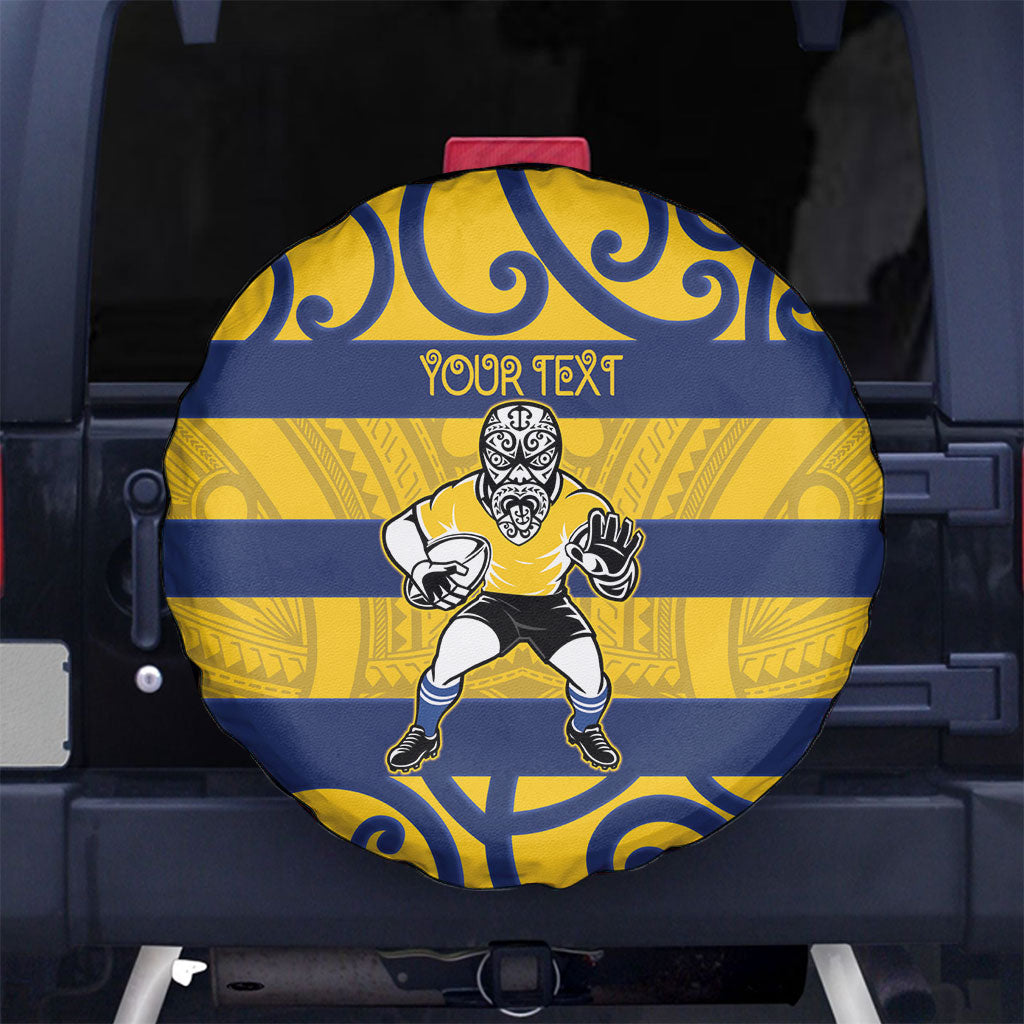 Bay of Plenty Custom Rugby New Zealand Spare Tire Cover Aotearoa Maori Pukana Tiki Mascot