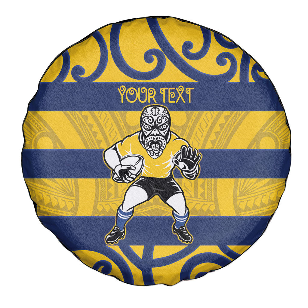 Bay of Plenty Custom Rugby New Zealand Spare Tire Cover Aotearoa Maori Pukana Tiki Mascot
