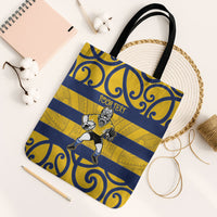 Bay of Plenty Custom Rugby New Zealand Tote Bag Aotearoa Maori Pukana Tiki Mascot
