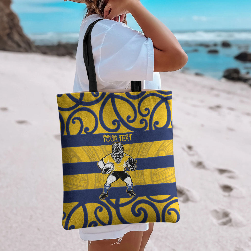 Bay of Plenty Custom Rugby New Zealand Tote Bag Aotearoa Maori Pukana Tiki Mascot