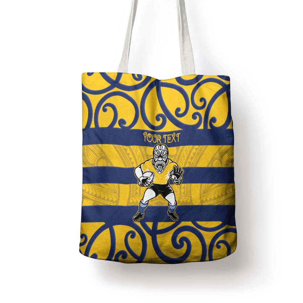 Bay of Plenty Custom Rugby New Zealand Tote Bag Aotearoa Maori Pukana Tiki Mascot