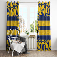 Bay of Plenty Custom Rugby New Zealand Window Curtain Aotearoa Maori Pukana Tiki Mascot